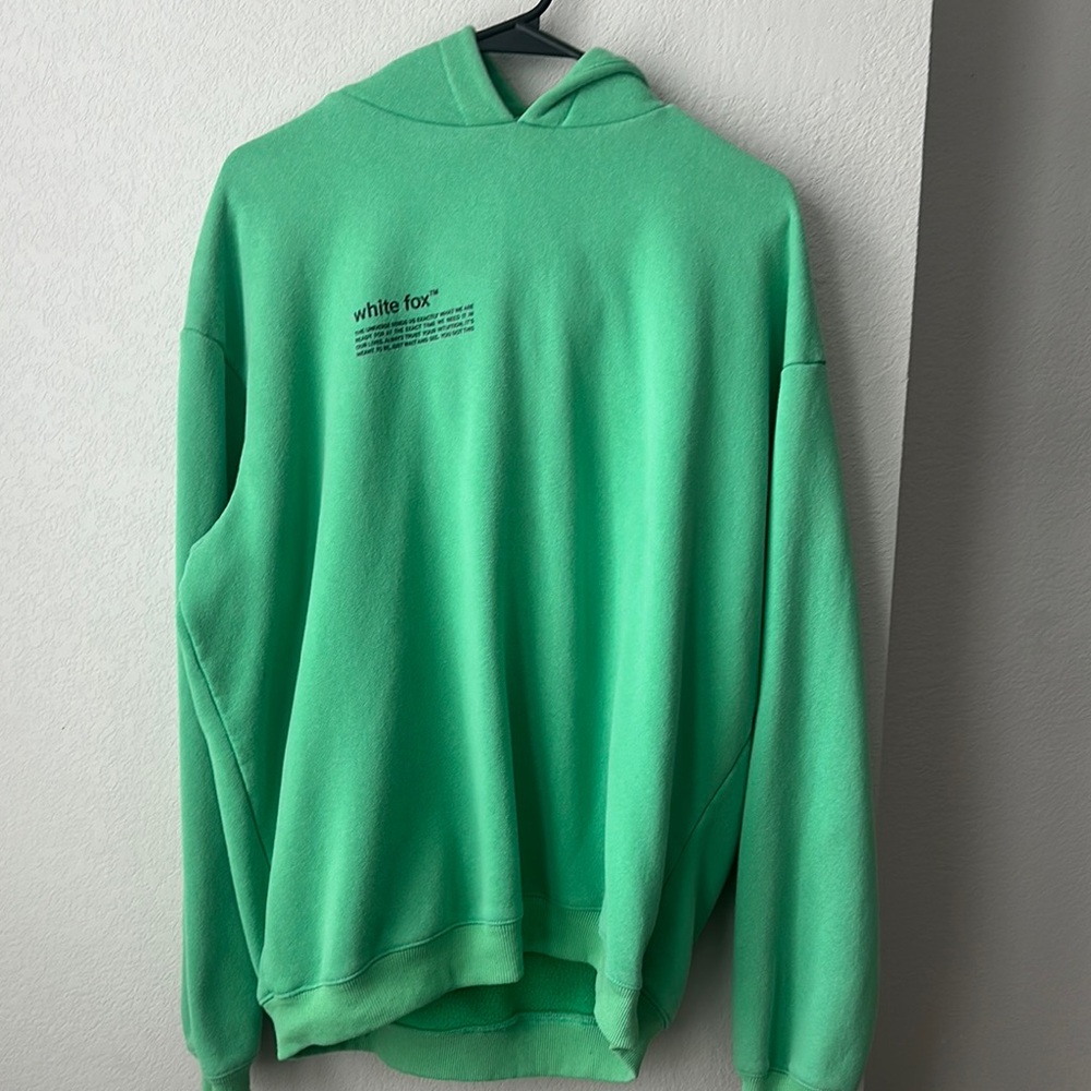 White Fox Green Hoodie